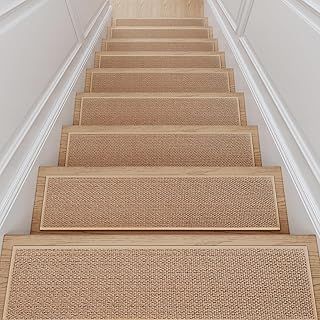 SIXHOME Carpet Stair Treads NON-SLIP 20cm x 76cm (15-Pack) Carpet Stair Runner with Non Skid Rubber Backing for Staircases, Perfect for Pets & Elders