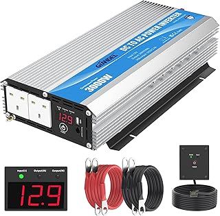 GIANDEL 3000W Power Inverter 12V to 240V Modified Sine Wave Converter Compatible with Lithium Battery with Remote Control & LED Display 2 AC Socket & USB Port for RV, Camping, Travel