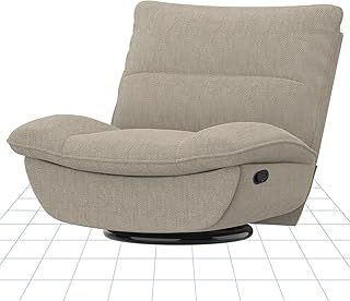 FLEXISPOT XC6 Recliner Armchair, Swivel Manual Reclining Sofa with Adjustable Leg Rest, Side Pockets, Rocker Chair with Padded Seat and Backrest for Home Living Room, Beige