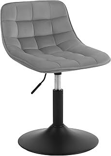 WOLTU Dressing Stool Swivel Velvet Modern Breakfast Dining Chair Rotatable Stool for Kitchen Counter Clinic, Light Grey Bar Stool, Adjustable Gas Lift(38-49,5cm) BH300hgr-1-UK