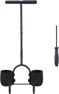 Ohuhu Lawn Aerator Hollow Tine Aerator, Lawn Coring Aerator with Storage bags and Cleaning Tool, Heavy Duty T-Handle Grass Lawn Aerator Manual Aeration Tools for Compacted Soils Lawn Care