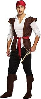 Mens Caribbean Pirate Swashbuckler Fancy Dress Costume Outfit