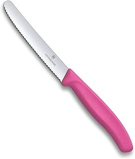 Victorinox Tomato Knife 11cm in Pink, Steel, Silver, 25 x 16 x 6 cm