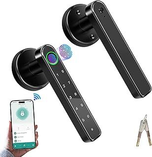 Smart Door Lock, Fingerprint Door Lock, 4-in-1 Electronic Fingerprint Keyboard Password Bluetooth Smart Lock for Home Bedroom Hotel Office Apartment
