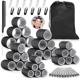 Thrilez 56PCS Hair Curlers Rollers with 5 Sizes 55mm 48 mm 40 mm 32 mm 25mm Jumbo Large Medium Small Rollers for Long Medium Short Thick Fine Lift Curler Volume, Hair Roller Set for DIY Hairdressing