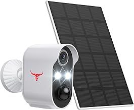 Aiwit 1080p Solar Security Camera, Wireless Indoor/Outdoor Surveillance Bullet Cam, AI Human Detection, Night Vision, 2-Way Audio, Real-Time Alerts, Cloud Storage ((2 Spotlights))