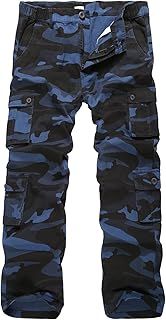 iCKER Cargo Combat Trousers Men Work Camo Army Military Tactical Multi Pocket Camouflage Pants