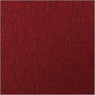 20 x Carpet Tiles 5 SQM Heavy for Bedroom Living Room Office Premium Flooring Rugs Floor Tile Hardwearing Anti-Slip Floor Covering, Bitumen Backed 2024 New (Red)