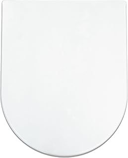 AQUALONA® Luxury Duroplast Toilet Seat – Strong and Durable - D Shaped, Soft Close - Ceramic Appearance - Scratch Resistant - Dual Button Hinge Release - Click, Lift & Clean Technology (White)