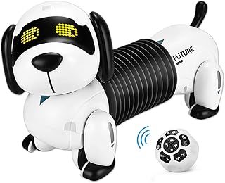 ALLCELE Robot Dog, Remote Control Dogs Toys, Programmable Follow Robot Pets Cute Dance Music Interactive Gift for Kids Boys Girls