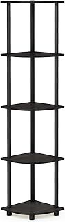 Furinno Turn-N-Tube 5 Tier Corner Display Rack Multipurpose Shelving Unit, Espresso/Black