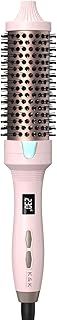 K&K Thermal LED Display Curling Iron Brush 38 mm Heated Hot Hair Brush for Natural Curls and Smoother Appearance - Dual Voltage for Blowout Look (Pink)