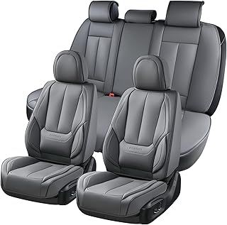 Car Seat Covers Full Set Universal for 5 Seats, Universal Fit For Most Cars, SUV, Sedans and Pick-up Trucks, Waterproof Automotive Seat Protector, Luxury Leather Car Seat Cushion, Airbag Compatible