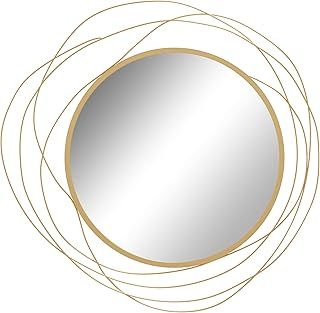HOMCOM Decor Wall Mirror, Metal Wall Art, 65cm Round Mirror for Living Room, Bedroom, Dining Room, Vanity, Gold Tone