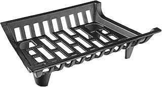 Amagabeli 18” Heavy Duty Fire Grate for Indoor Fireplace Fire Pit Outdoor Open Fires Firewood Log Holder Cast Iron Log Coal Grate Fuel Stool Kindling Tools Wood Stove Fire Log Basket Rack