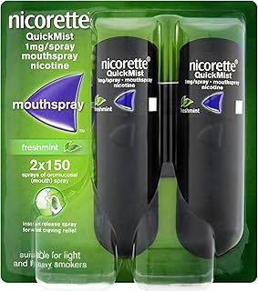 Nicorette Quick Mist Freshmint Mouth Spray 150 Sprays - Pack of 2