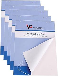 Standard Easel Pads, A1 Flipchart Paper Pad, 25-Sheets/Pad, 5-Pads/Pack