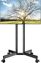 Mobile TV Stand on Wheels, Portable TV Stand for 32-70 inch TVs, 5 Level Height Adjustable Rolling TV Stands with -15° to +5° Tilt, Tall TV Stand Max VESA 400x400mm up to 40 kg, PGTVMC14