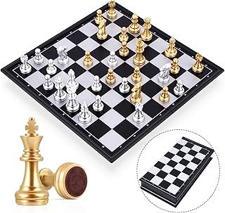 Peradix Travel Chess Board Set - Magnetic Chess Pieces, Portable/Foldable Board, Educational Toys for Kids/Adults, Traditional Game Gift, 2 Players, Ages 7+