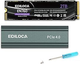 EN760 SSD with Heatsink 2TB PCIe Gen4, NVMe M.2 2280, Up to 4800MB/s, Internal Solid State Drive, Dynamic SLC Cache, Compatible with PS5 and PC