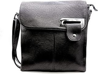 Woodland Leathers Women's Cross Body Shoulder Messenger Bag, Multiple Slip and Zip Pockets Handbag with Storage Pocket