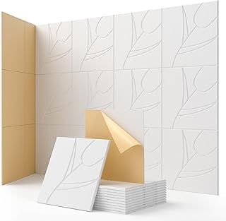 Sound Proofing Panels, Kuchoow Acoustic Panels Self-Adhesive, 12 Pcs High Density Soundproofing Panels for Ceiling/Door/Wall Decoration and Acoustic Treatment (12" X 12" X 0.4") Beige
