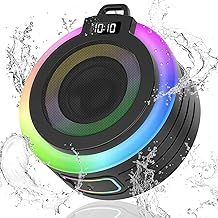 Bluetooth Shower Speaker, Portable Stereo Sound with Suction Cup/Lanyard, IPX7 Waterproof Mini Speaker Built-in Mic, Wireless for Bathroom/Travel/Beach