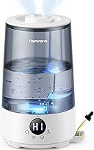 Homvana Humidifier for Bedroom, 3.6L Cool Mist Humidifiers, 360° Rotatable Mist, 34H Runtime, Quiet 16dB, Night Light, Mini Air Humidifier for Baby, Plants, Office, Essential Oil Diffuser, Ultrasonic