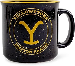 Silver Buffalo Yellowstone Dutton Ranch Ceramic Camper Mug | Holds 20 Ounces