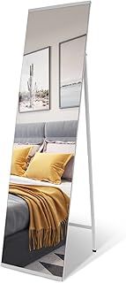 SILD Floor Standing Mirror 150x40cm Free Standing Full Length Mirror - White Metal Framed Dresssing Long Mirrors for Bedroom, Dressing room, Living room (150 x 40 cm)