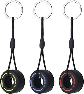 IRYNA 3 Pack Mini Cute Tire Keyring F1 Racing Key Chain Pendants, Fashion Ultra Soft Rubber Tire Key Ring, Simulation Cartoon Small Tire Keychain for Car Decoration Accessoriesfor Men Women