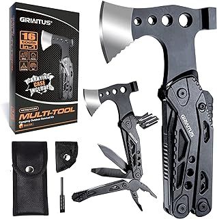 Camping Essentials Multi Tool Gifts for Men Dad 16in1 Multitool Survival Gear with Hammer Pliers Saw Screwdrivers Bottle Opener Whistle Christmas Stocking Fillers Gadgets for Outdoor, Hiking, Repair