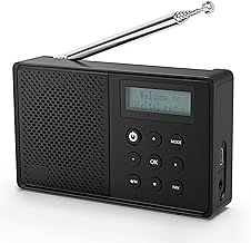 WOVTE DAB+ Digital Radio - Portable, Rechargeable & Mains Powered with Bluetooth, 40 Presets, LED Display, Alarm Clock, Sleep Timer & Headphone Socket