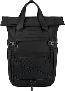 Roll Top Backpack Rucksack: 16 Inch Laptop Compatible Casual Daypack for Women & Men, Lightweight Cabin Bag for Travel, Work, Commute & School