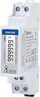 Modbus Single Phase, Electric Energy Meter - Pulse Output 1 1000imp/kWh Electricity Meter - 1U Din Rail-Mounted kWh Meter with 45A - SDM120D-MID