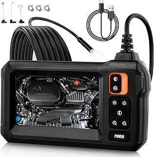 Endoscope Camera with Light, 8mm 1080P HD Inspection Camera, IP67 Waterproof Digital Borescope Inspection Camera, 16.5ft Flexible Snake Cable, 4.3 Inch LCD Screen Industrial Endoscope