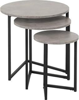 Seconique Athens Round 3Pc Nest Of Tables in Concrete Effect