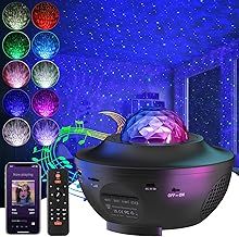 UOUNE Galaxy Projector, Star Projector with Remote Control Color Changing, Music Bluetooth Speaker,Timer,Ocean Wave Star Sky LED Night Light Lamp for Baby,Kids Bedroom,Stage,Birthdays,Christmas