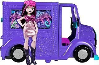 Monster High Draculaura Doll and Playset, Fangtastic Rockin’ Food Truck with Pullout Stage Transformation and 13+ Food and Music Themed Accessories, HXH83