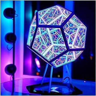 Infinite Dodecahedron Color Art LED Night Lamp, 3D Infinity Mirror Night Light, USB Charging Decorative Lamp for Home Desktop Decoration