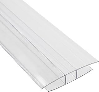 Clear H-Section Polycarbonate Sheet Joining Strip Muntin - 10mm, 1.9m
