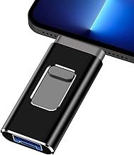 USB Flash Drive for iPhone 128GB- 4 in 1 Photo Memory Stick External Storage Pen Drive Compatible for IOS/Android/Tablet/PC and Devices with Micro USB 3.0/OTG (Black)