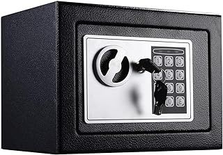 4.6L Home Digital Safe Electronic Cabinet Safes Cash Box Wall Safe with Key,Money Box Wall Mounted for Office Hotel 230mmx170mmx170mm-Black