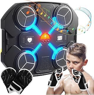 OurLeeme Music Boxing Machine for Kids Smart Music Boxing Machine with Bluetooth and Adjustable Light Wall Mounted Boxing Trainer with Speed Regulation Training Devices for Girl Kid Home Gym