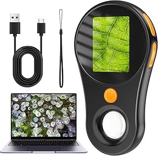 Microscope for Adults- 200X Mini Little Scientist -, 2-inch HD IPS 500x Magnification Digital Microscope, Applicable to Toddlers or Teenager