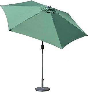 14610 2.7m Outdoor Garden Parasol/Tilt & Crank Mechanism / 6 Steel Ribs/UV 30 Protection/Durable Polyester Material/Dark Green Colour