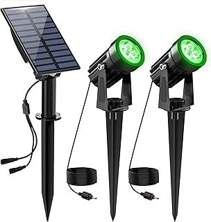 Solar Uplighters - 2-in-1 Security Lights, IP65 Waterproof, Auto On/Off, In-ground/Wall, for Garden, Patio, Driveway, Pond, Deck