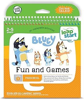 LeapFrog LeapStart Bluey Fun and Games, LeapStart Books, Compatible with LeapStart Systems, 25+ Interactive Games & Activities, Educational Book for Children 2, 3, 4, 5 Years, English Version