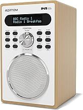 Azatom Foxton FX2 Oak DAB/DAB+ Digital FM Radio with Bluetooth, Alarm, 80 Presets, Headphone Jack, Wood Effect, Mains Powered