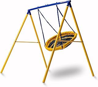 Zero Gravity Kids Swing Set With Sturdy Metal Frame. Garden Fun For Up To 2 Children (UFO Bird Nest)